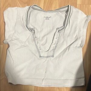 Urban Outfitters Cream Ribbed Go For Gold top